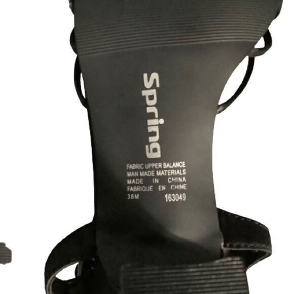 CALL IT SPRING BLACK‎ KITTEN HEEL ANKLE STRAP SANDALS NWOT SIZE 38 - Picture 9 of 11